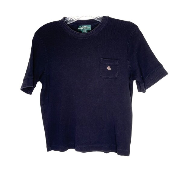 Ralph Lauren Petite Medium Blue100% Cotton Short Sleeve T-shirt 88e - Picture 1 of 8